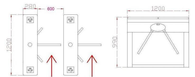 Cổng xoay 3 càng Lion PTCF-738