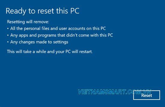 Cách reset win 10 đơn giản nhất