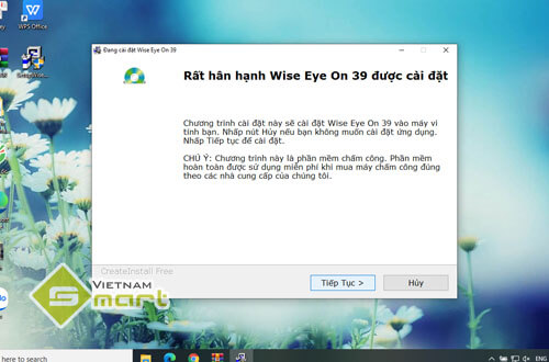 Chọn Tiếp tục để cài đặt phần mềm