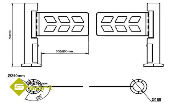 Kích thước các cạnh của sản phẩm swing FJC-Z2148L