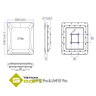 Kích thước các cạnh của sản phẩm UHF5-series