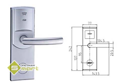 Kích thước chi tiết của khóa điện tử 930SS-2-DMF1