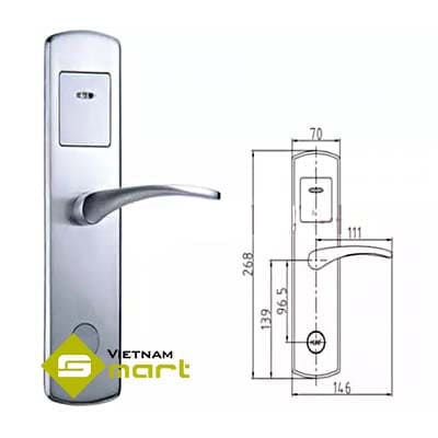 Kích thước tổng quan của khóa điện tử 029SS-DMF1