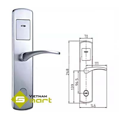 Kích thước tổng quan các cạnh của khóa điện tử 029SS-2-DMF1