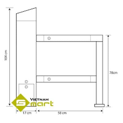 Kích thước tổng quan của sản phẩm swing SWB_RL