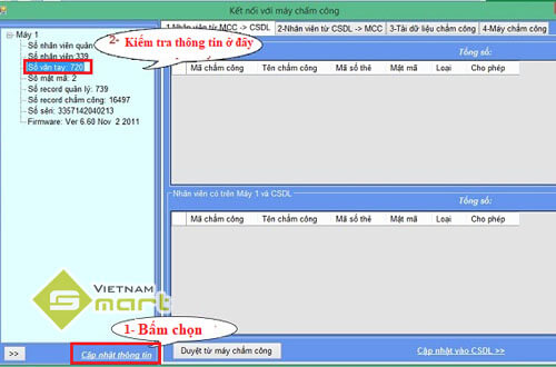 Máy chấm công không nhận vân tay do mất dữ liệu vân tay