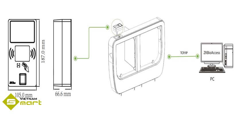 Sơ đồ kết nối thiết bị đầu cuối ZKTeco Br-1200