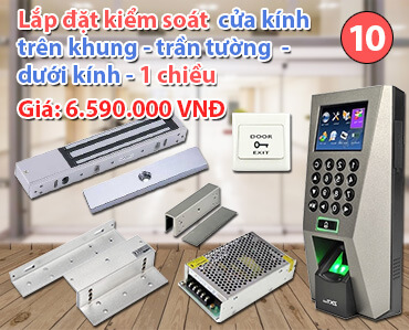 kiểm soát cửa 1 chiều trên khung-dưới kính với máy F18