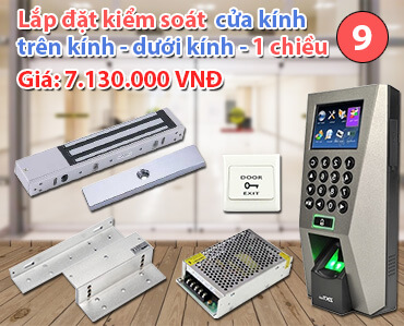 Bộ kiểm soát cửa ra vào cho cửa kính 1 chiều, trên kính dưới kính