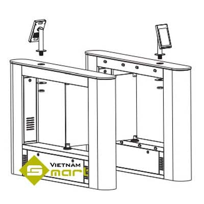 Bản vẽ máy chấm công FaceDepot 7B(CH) kết nối cỏng an ninh