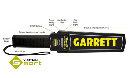 Cấu tạo chức năng các bộ phận của sản phẩm dò kim loại Garrett-1165190 