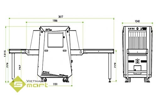 Kích thước chi tiết các cạnh của sản phẩm X-Ray- Blade6040