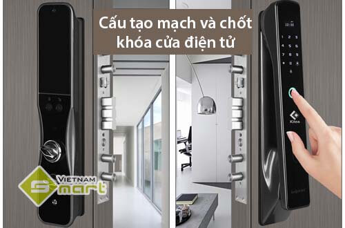 Cấu tạo mạch và chốt khóa cửa điện tử