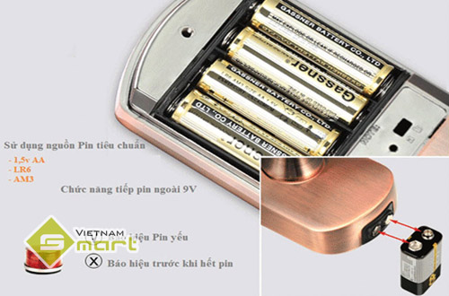 Khóa vân tay sử dụng pin