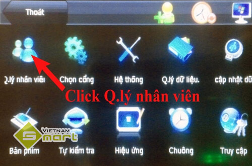 lấy vân tay cho nhân viên trên máy chấm công