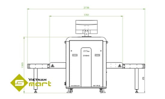 Kích thước tổng quan các cạnh của sản phẩm ZKX6040