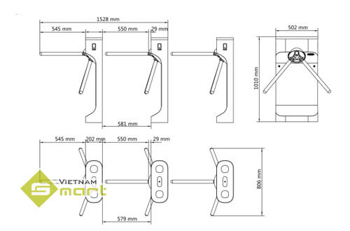 Cổng xoay 3 càng DS-K3G411