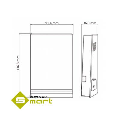 Tổng quan kích thước các cạnh của sản phẩm 