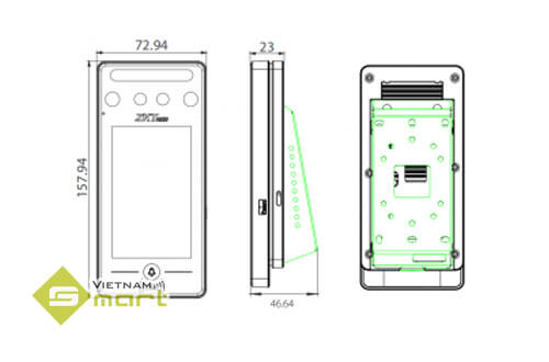 Kích thước tổng thể SpeedFace-V4L