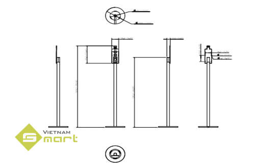 Sơ đồ mô phỏng kích thước cho thiết bị Dahua ASF172YV3-T1 