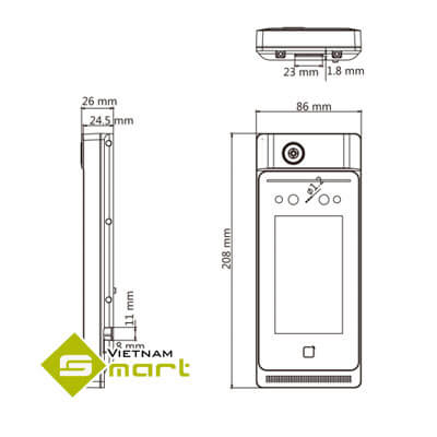 Máy chấm công khuôn mặt kết hợp đo nhiệt độ DS-K1T643MX-T