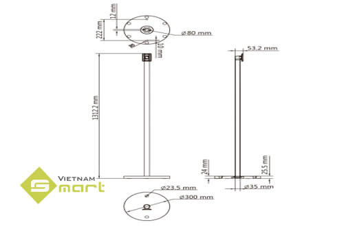 Hình ảnh minh họa bản vẽ tổng quan của thiết bị DS-KAB671-P1