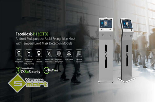 Máy chấm công khuôn mặt và đo thân nhiệt FaceKiosk-H13C TD