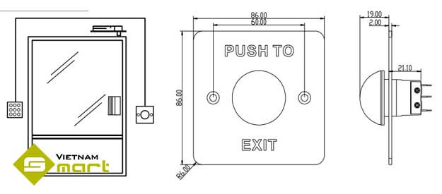 Kích thước của thiết bị DS-K7P06