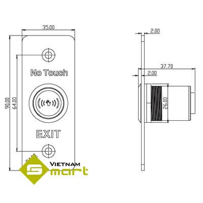 Kích thước của sản phẩm DS-K7P04