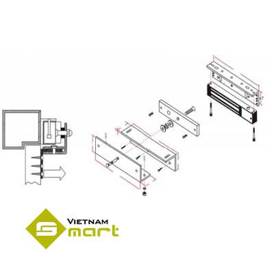 Sơ đồ cài đặt gá khóa điện từ DS-K4H258-ZL