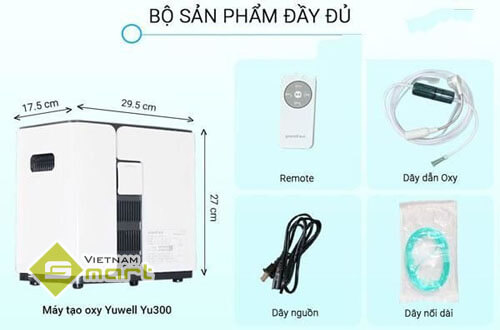 Máy tạo oxy YU300 và các vật tư phụ kèm theo