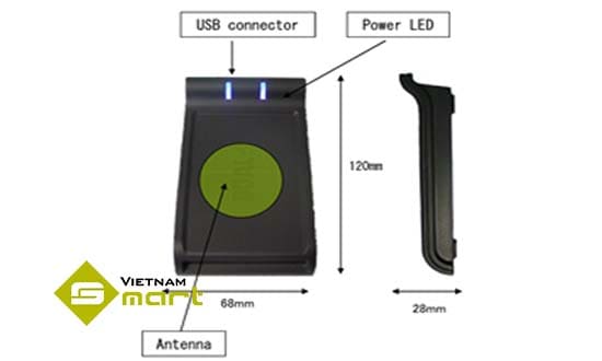 Kích thước và cấu tạo của sản phẩm đầu đọc DE-620