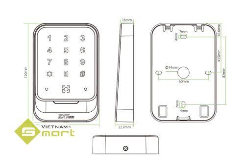 Đầu đọc thẻ chống sao chép NFC và QRCode ZKTeco QR600-H